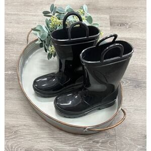 Boutique Black Children's Rain Boots Size 1 Youth-Puddle Jumping-Spring Time‎